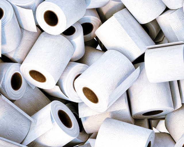 A pile of paper products representing power hygienes range of paper hygiene products