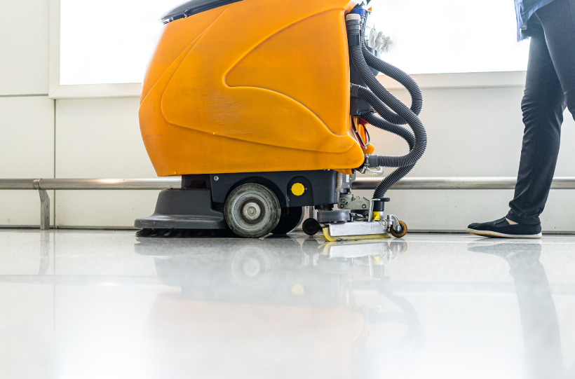 An example of a floor cleaning machine